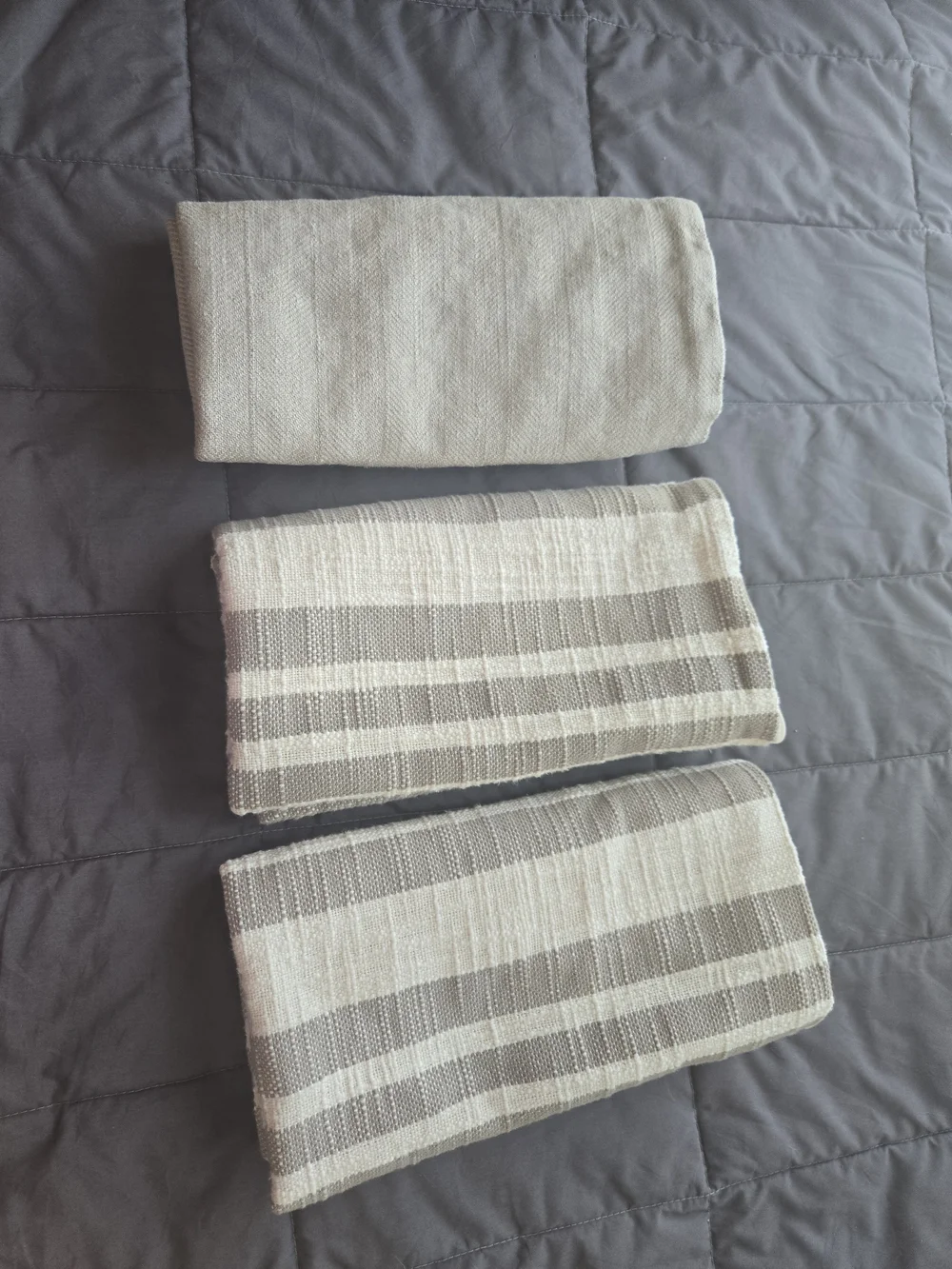 Crate&Barrel Bundle Of 5 Grey Striped Accent Pillow Cover